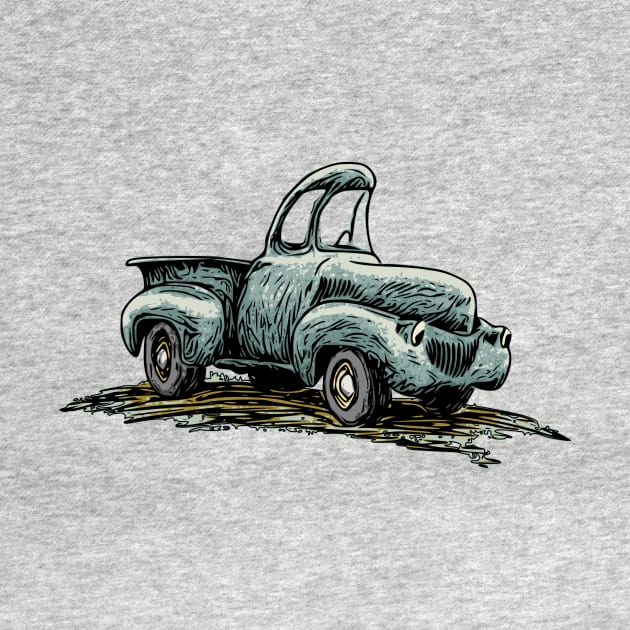 Green Classic Truck Cartoon by ZoeysGarage